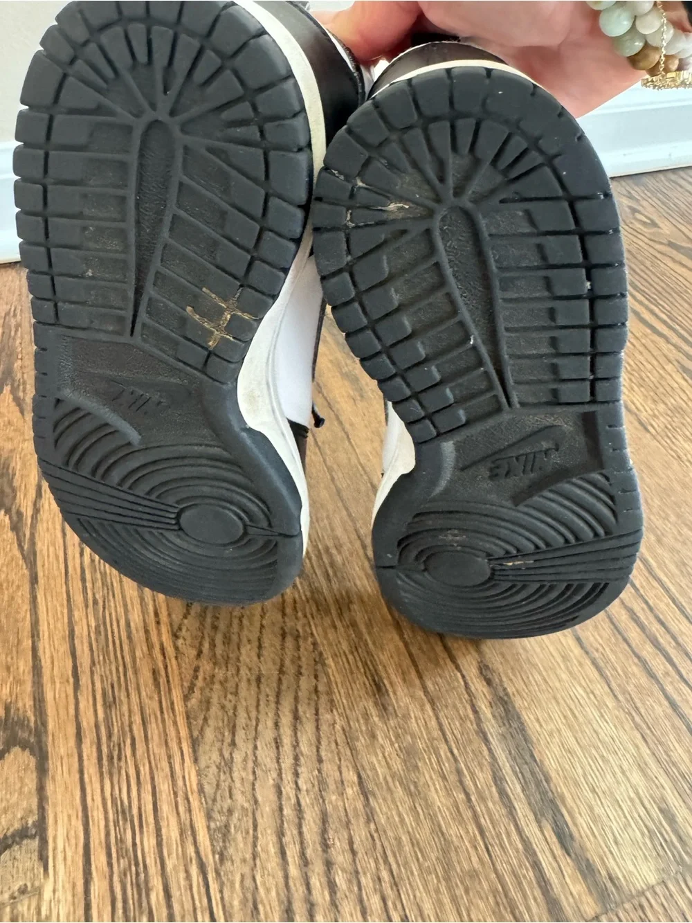 Nike Kids Black and White Mid-Top Sneakers